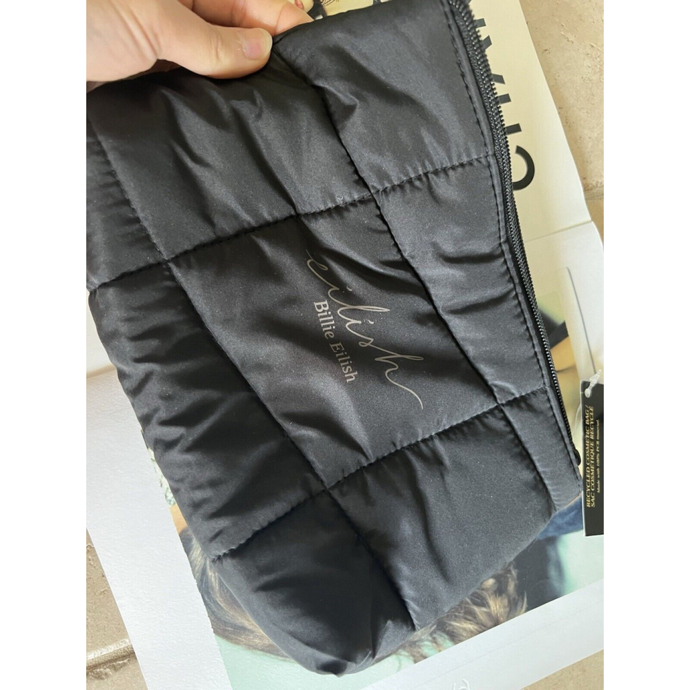 Billie Eilish Cosmetic Makeup Black Puffer Bag Case Pouch- NWT
